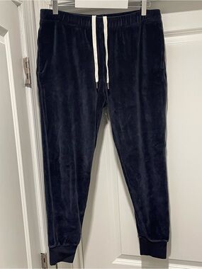 Todd Snyder Navy Blue Velour Drawstring Joggers Size Medium